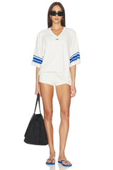 Stretch Knit V- Neck Top
