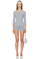 3/4 Boat Neck Top