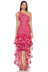 Peony Asymmetrical Maxi Dress