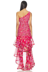 Peony Asymmetrical Maxi Dress