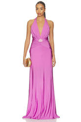 Gisele Jersey Back Slit Maxi Dress