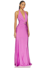 Gisele Jersey Back Slit Maxi Dress
