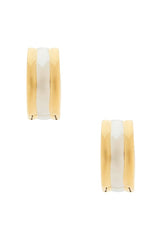 Mixed Metal Huggie Earrings