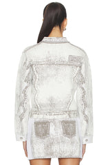 Hana Denim Print Oversized Jacket