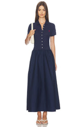 Poplin Collared Short Sleeve A Line Dresses