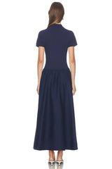 Poplin Collared Short Sleeve A Line Dresses
