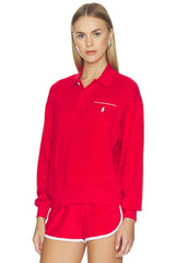 Cotton Terry Long Sleeve Collared Polo
