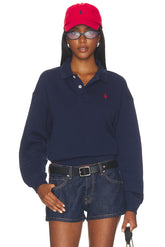 Fleece Polo Long Sleeve Sweater