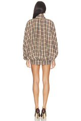 Tie-neck Short Cocoon Mini Dress