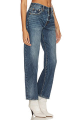 Lexi Mid Rise Relaxed Straight Jeans