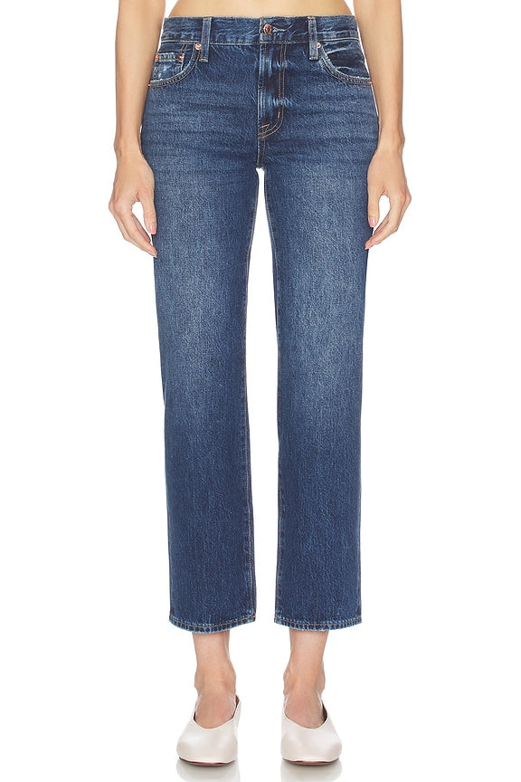 Issa Mid Rise Ankle Straight Leg Jeans