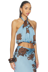 Blouson Top With Back Ties