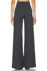 Ponte Knit Long Wide Leg Pant