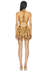 Xylia Halter Low Plunge Mini Dress