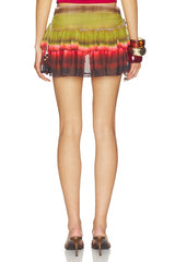 Daniella Ruched Ruffle Mini Skirt