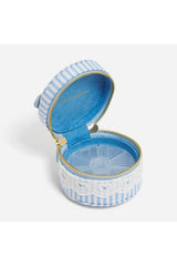 Top Handle Pill Case in Blue Seersucker