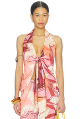 Kaeli Tie Front Halter Top