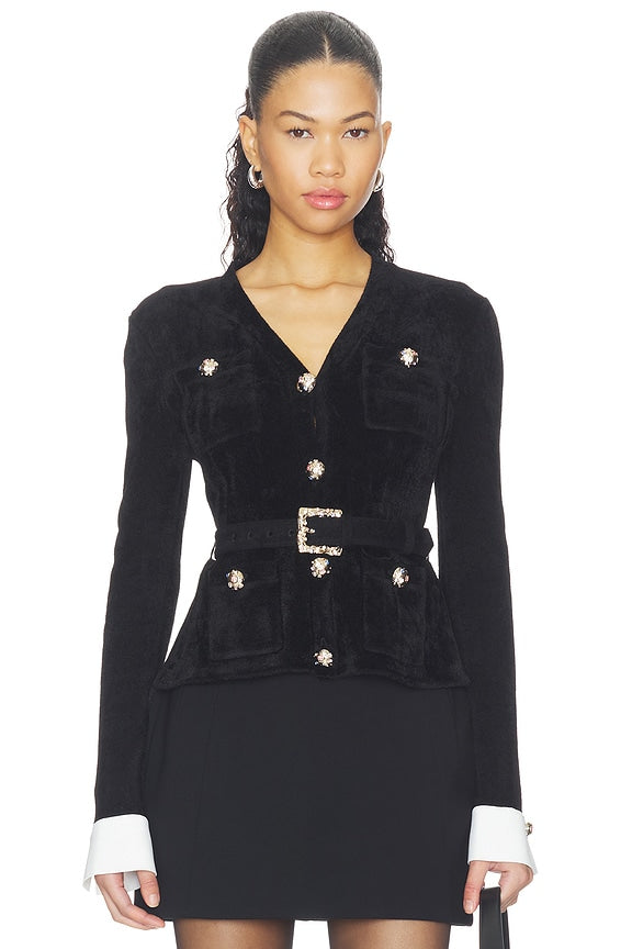 Black Chenille Knit Top