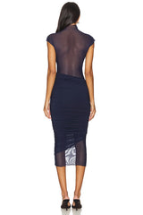 Tabitha Mesh Ruched Midi Dress