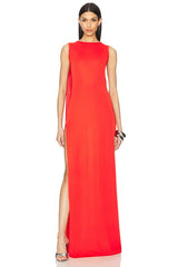 Floor Length Cowl Back Dress