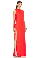 Floor Length Cowl Back Dress