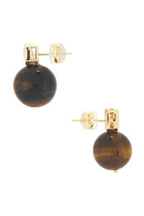 Emerald Baguette Tiger Eye Earring