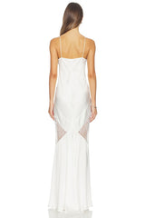 Labyrinth Lace Panelled Ruffle Maxi Dress