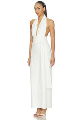 Campbell Halter Plunged Maxi Dress
