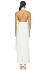 Campbell Halter Plunged Maxi Dress