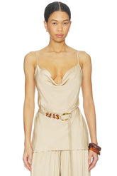 Agnes Cowl Neck Tunic With Belt