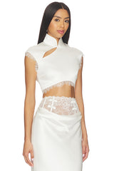 Lila Satin Top