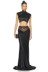 Lila Satin Top