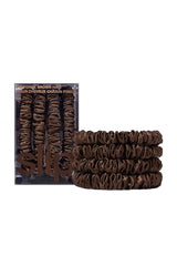 Skinny Scrunchies 4 Pack In Dark Brown