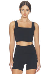 Get Moving Cropped Square Neck Shelf Tank Top