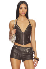 Melisa Faux Leather Top