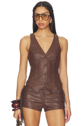 Karina Faux Leather Vest