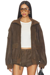 Fontaine Leather Bomber Jacket