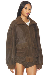 Fontaine Leather Bomber Jacket