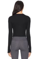 Louise Rib Long Sleeve Crop Top