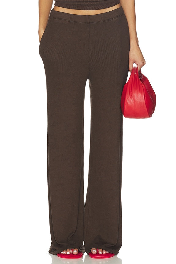 Rib Wide Leg Pants
