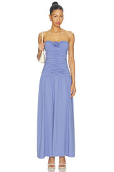 Center Gathered Flower Tube Dress