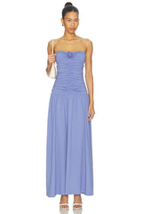 Center Gathered Flower Tube Dress