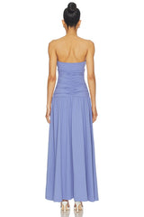 Center Gathered Flower Tube Dress