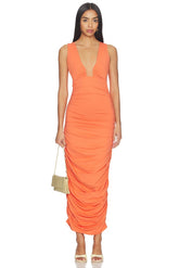 Square Wire Gathered Tank Dress