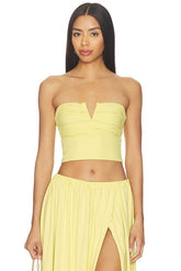 V Wire Pleated Crop Tube
