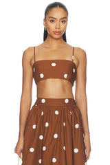 Polka Poplin Crop String Top