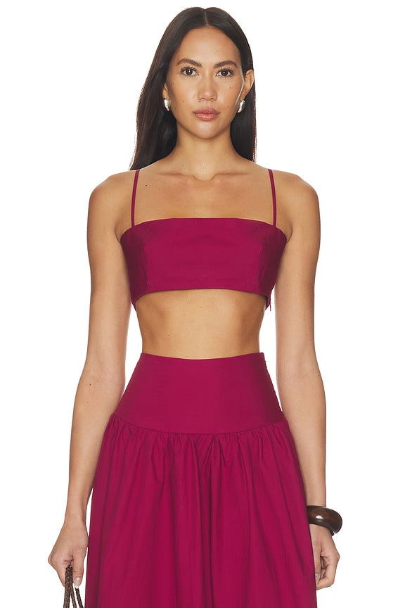 Poplin Crop String Top