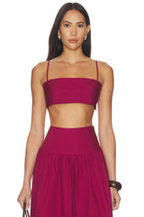 Poplin Crop String Top