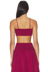 Poplin Crop String Top