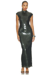 Sequins Maxi Train Dress
